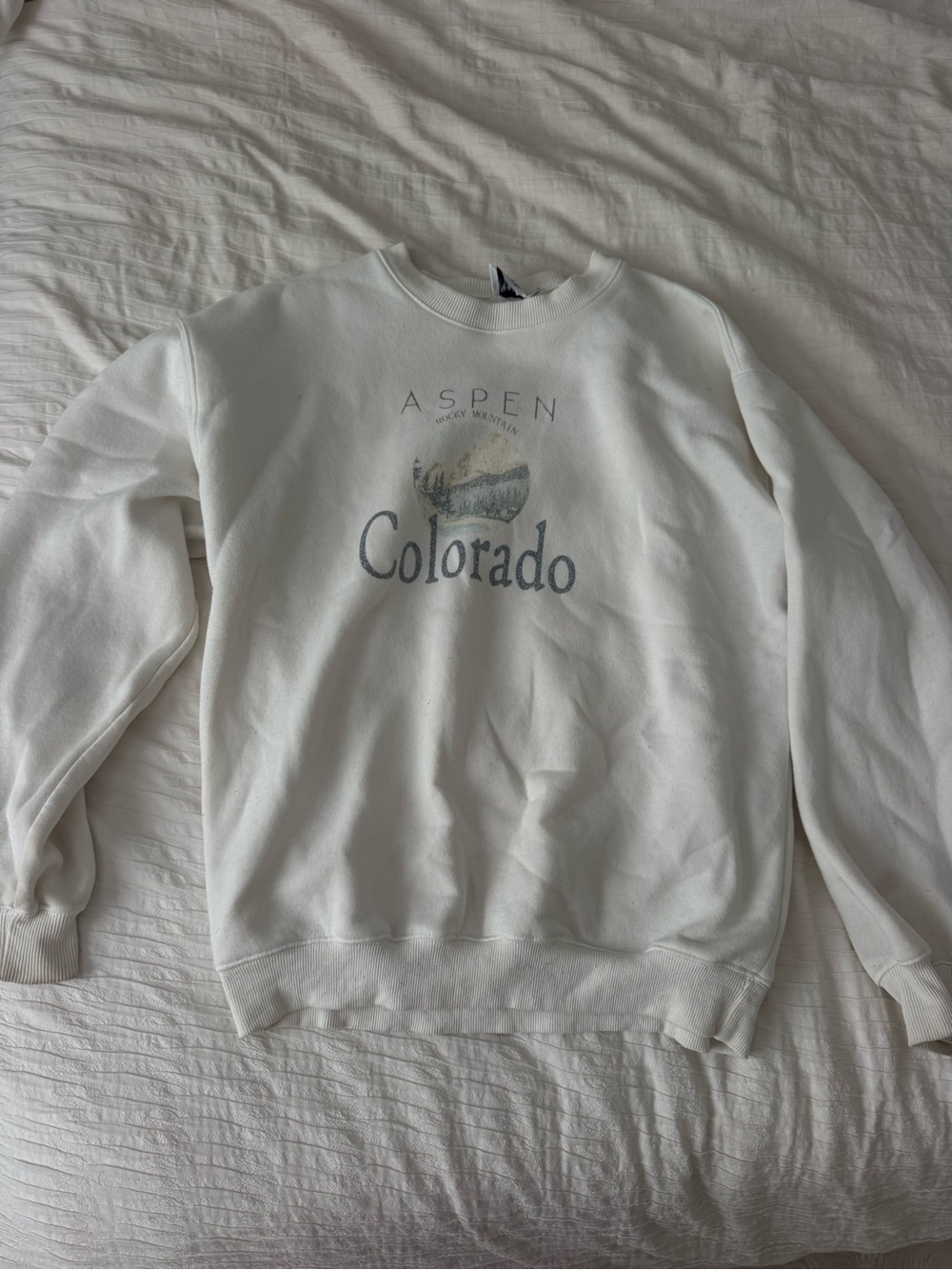 Princess Polly White Aspen Colorado Graphic Crewneck Sweatshirt